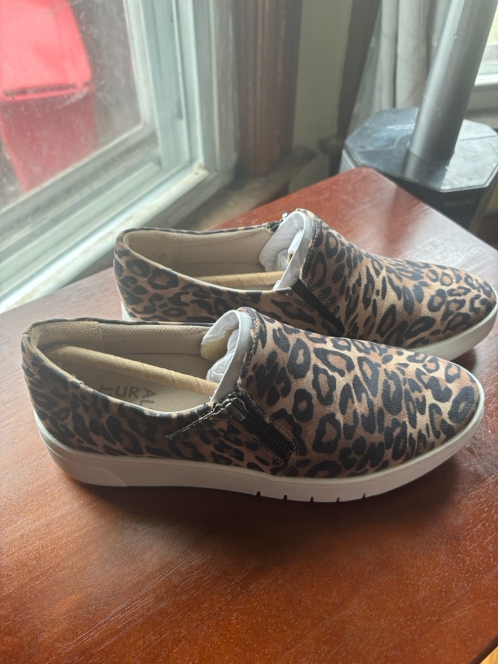 Naturalizer Leopard Print Slip-On Sneakers in Brown and Black